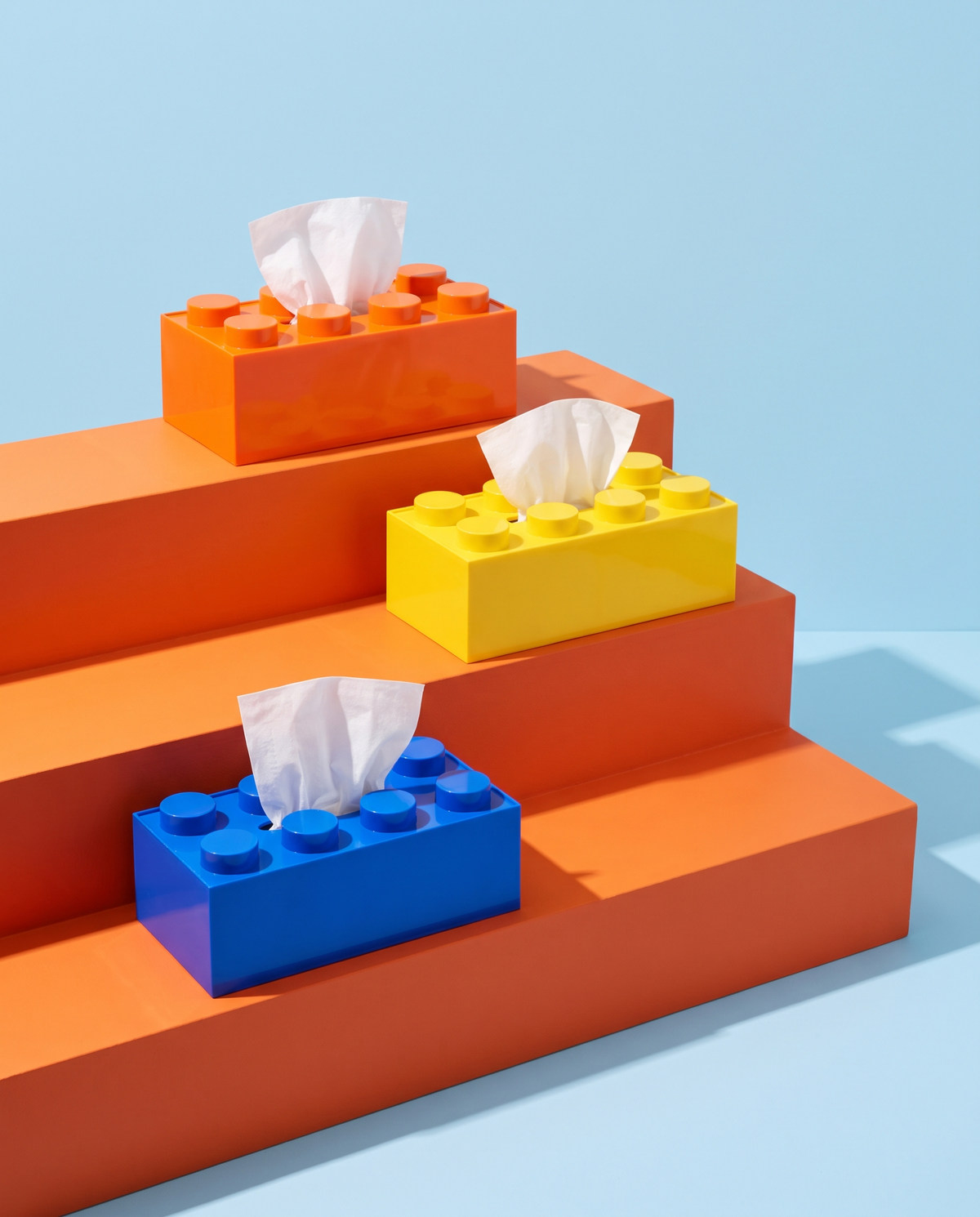 Tissue Brick styled on a shelf or side table